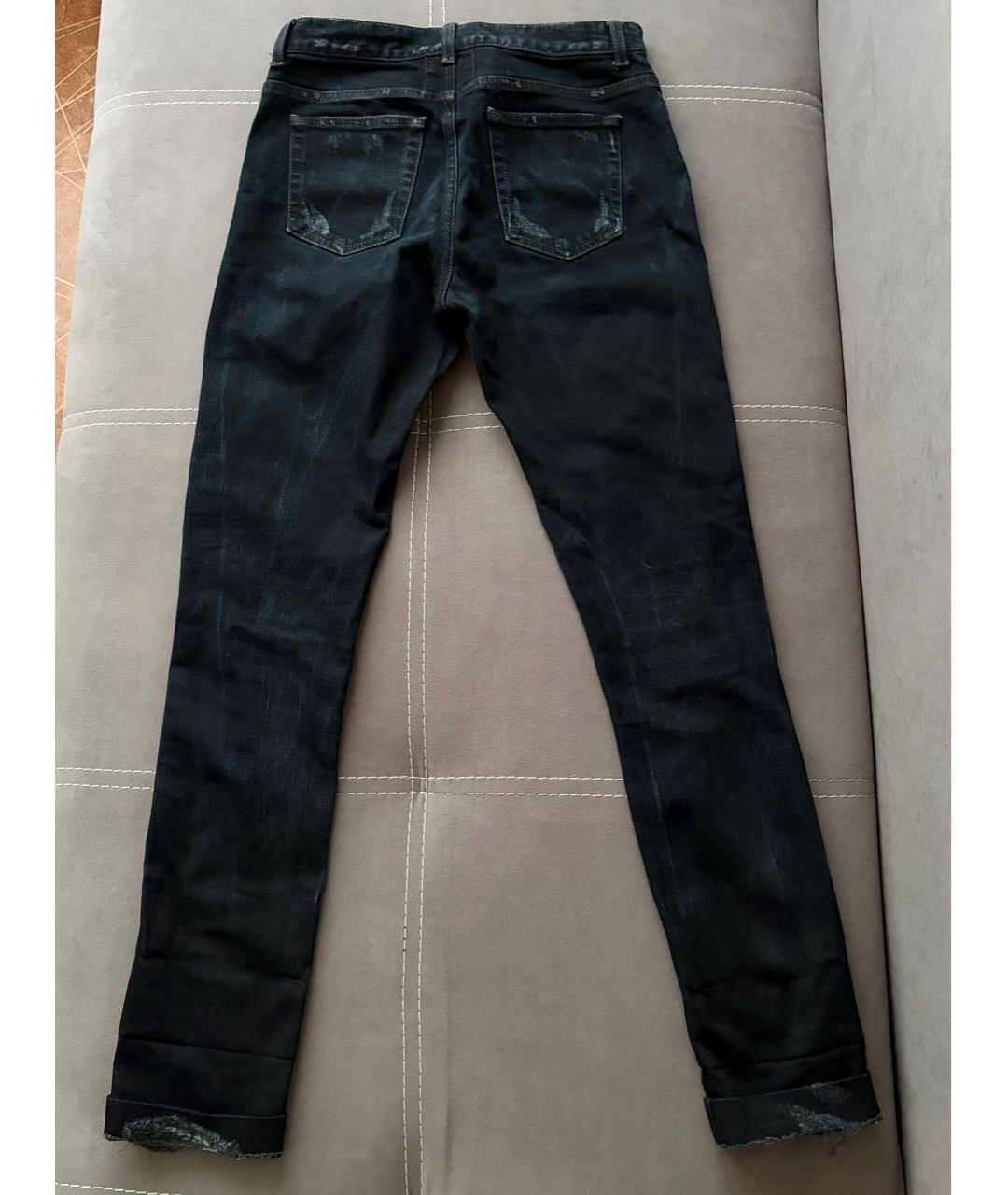 SAINT LAURENT Черные хлопковые прямые джинсы, фото 2
