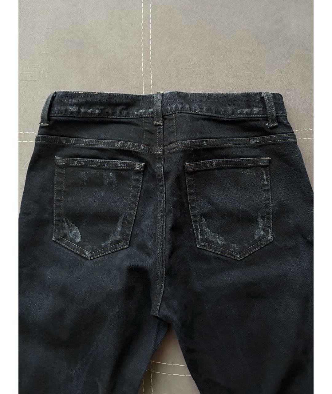 SAINT LAURENT Черные хлопковые прямые джинсы, фото 5