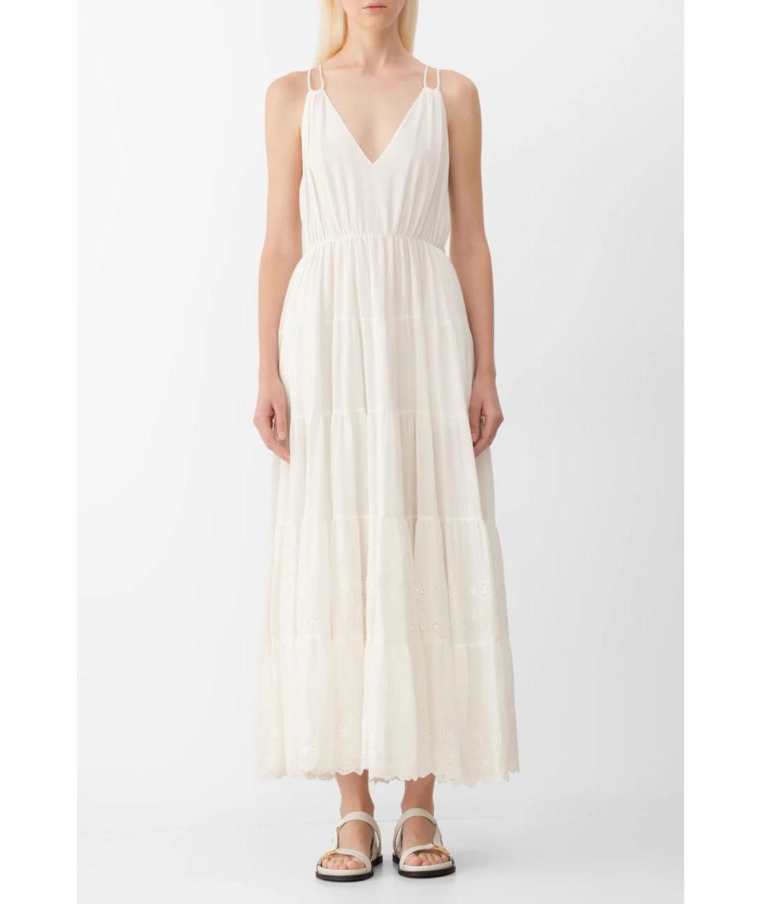 CELINE Белое хлопковое повседневное платье, фото 2