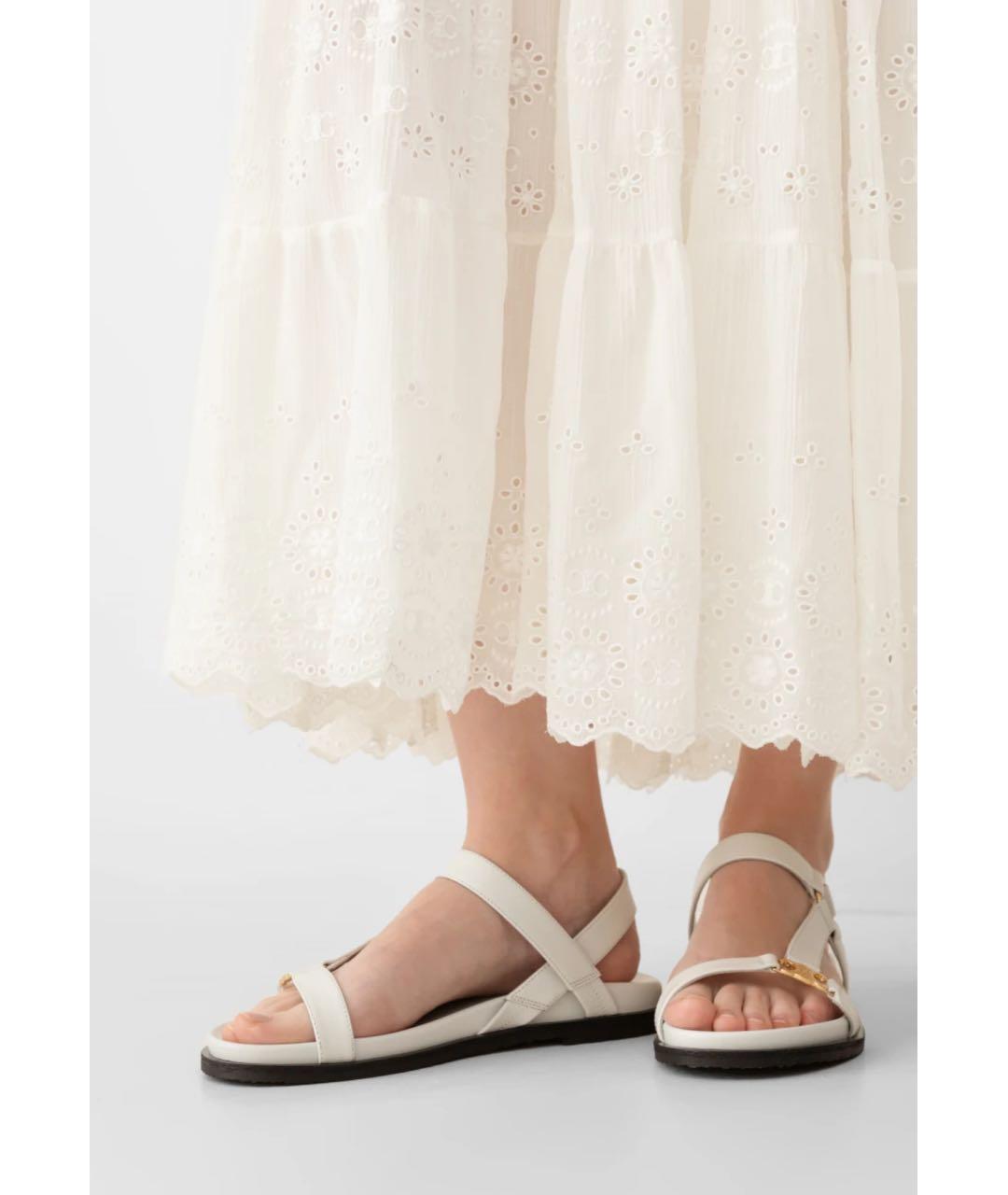 CELINE Белое хлопковое повседневное платье, фото 5