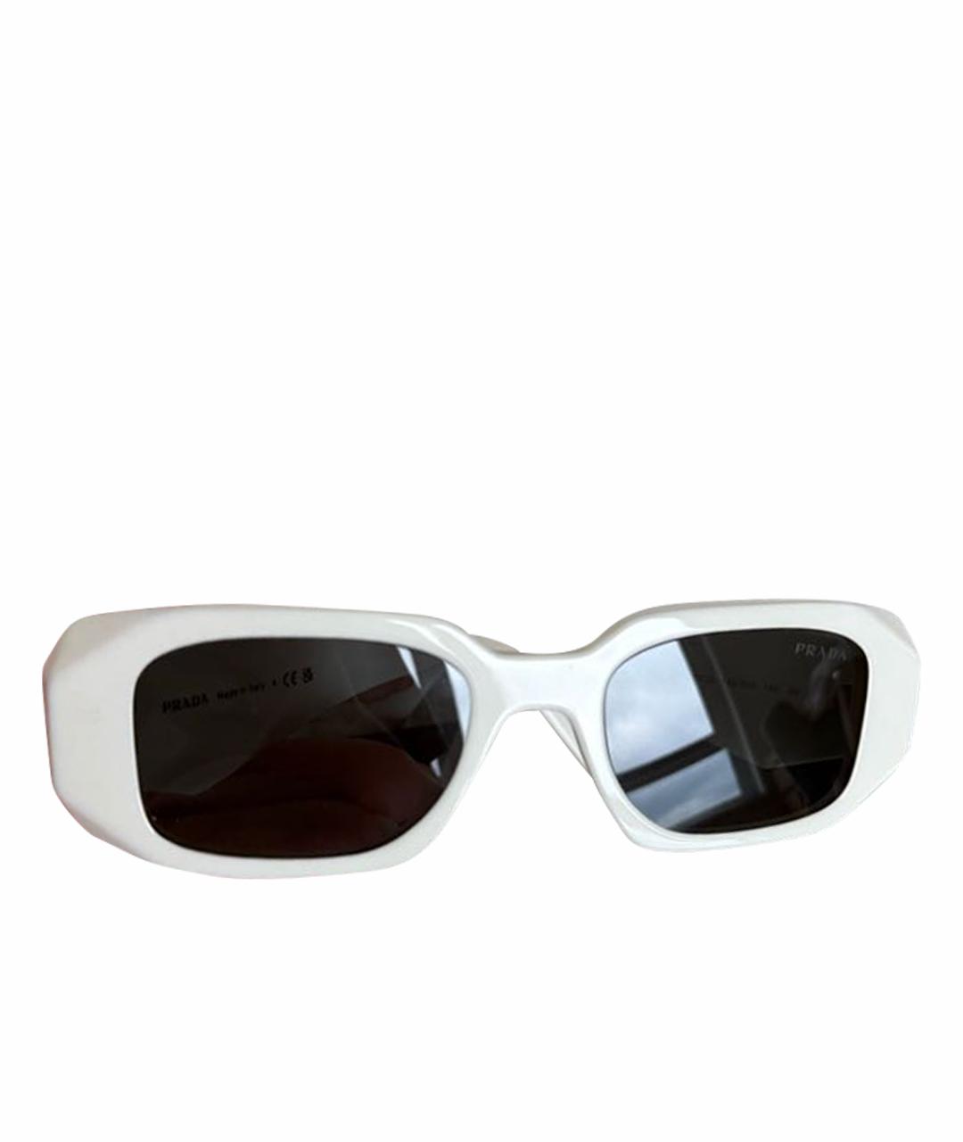 PRADA Белые пластиковые солнцезащитные очки, фото 1