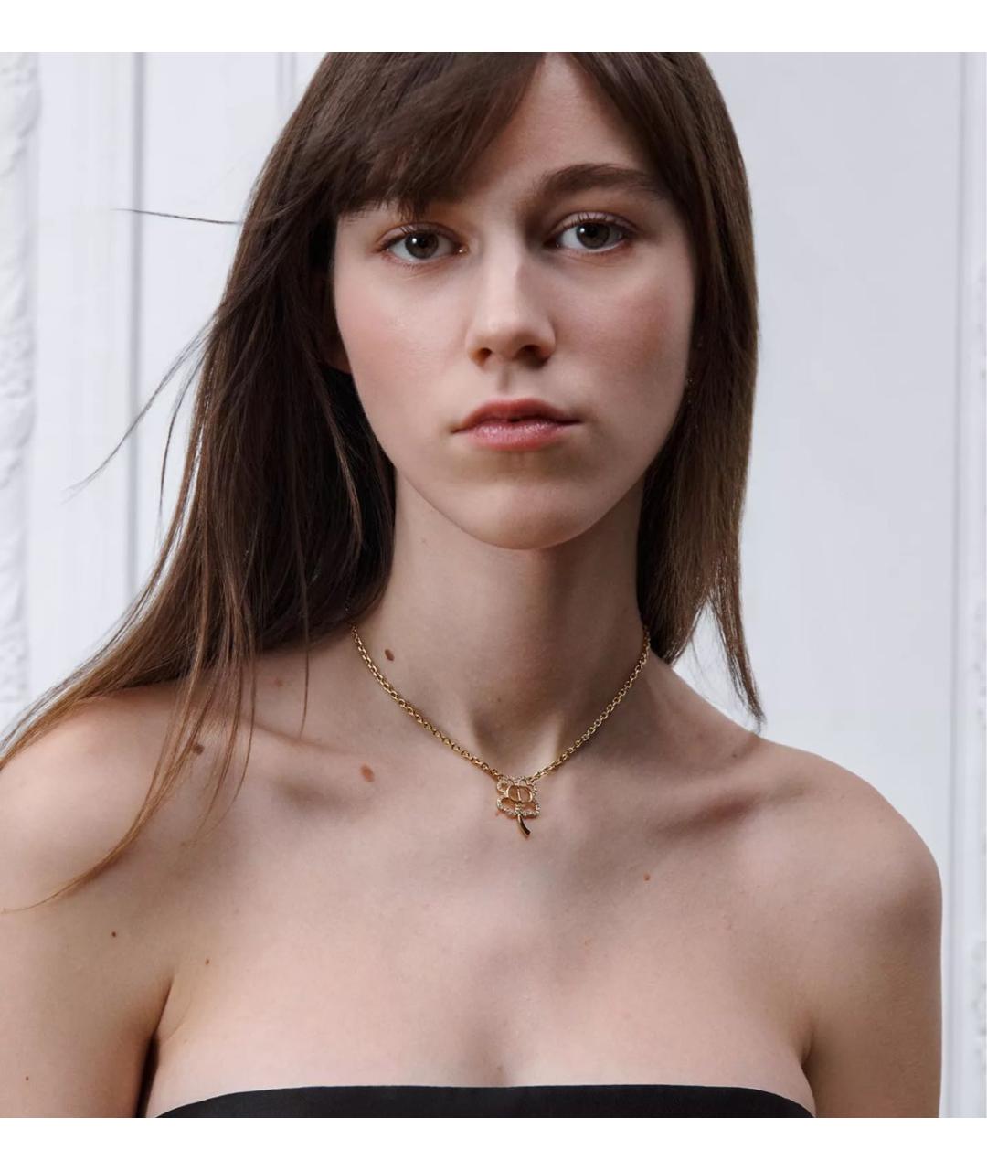 CHRISTIAN DIOR Золотое металлическое колье, фото 2
