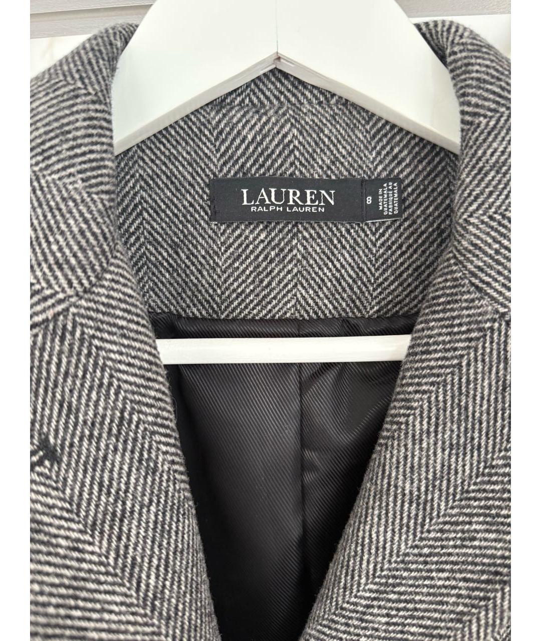 RALPH LAUREN Серое шерстяное пальто, фото 3
