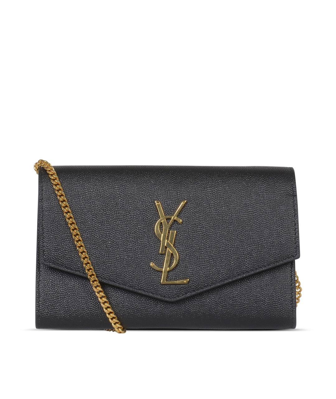 SAINT LAURENT Черная кожаная сумка через плечо, фото 1
