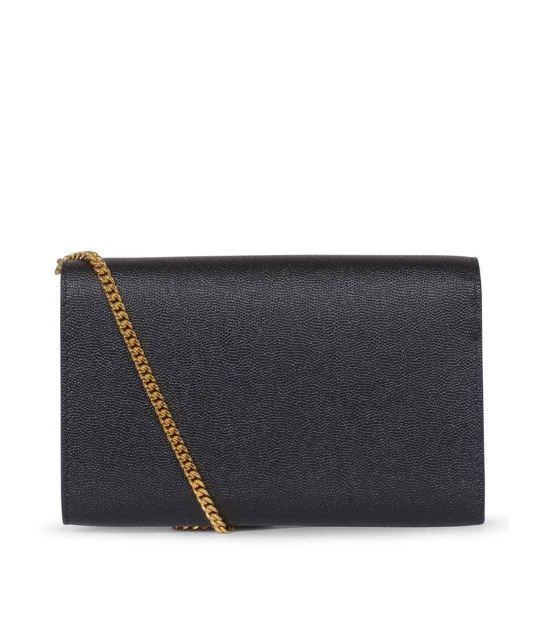 SAINT LAURENT Черная кожаная сумка через плечо, фото 3