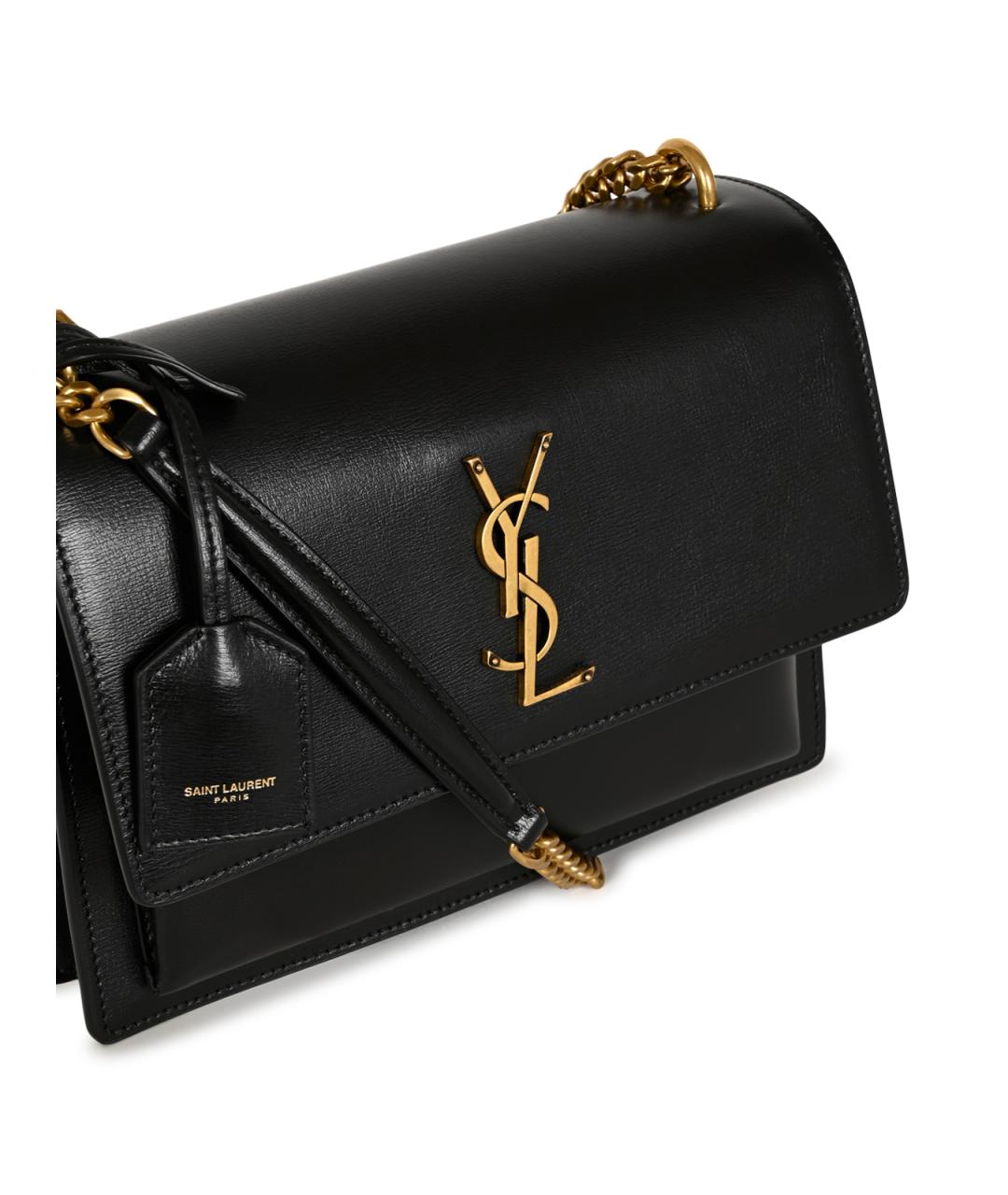 SAINT LAURENT Черная кожаная сумка через плечо, фото 8