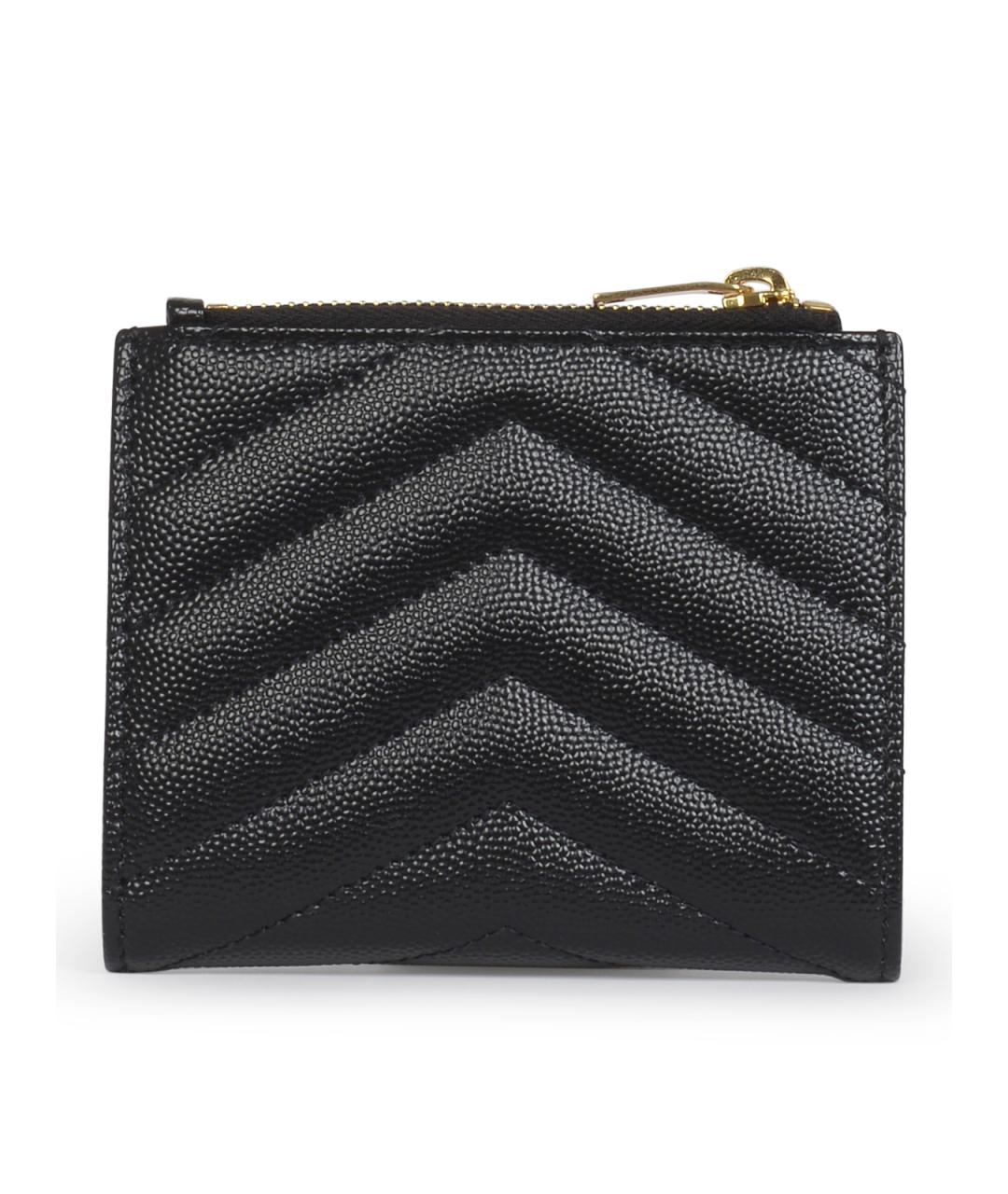 SAINT LAURENT Черный кожаный кошелек, фото 3