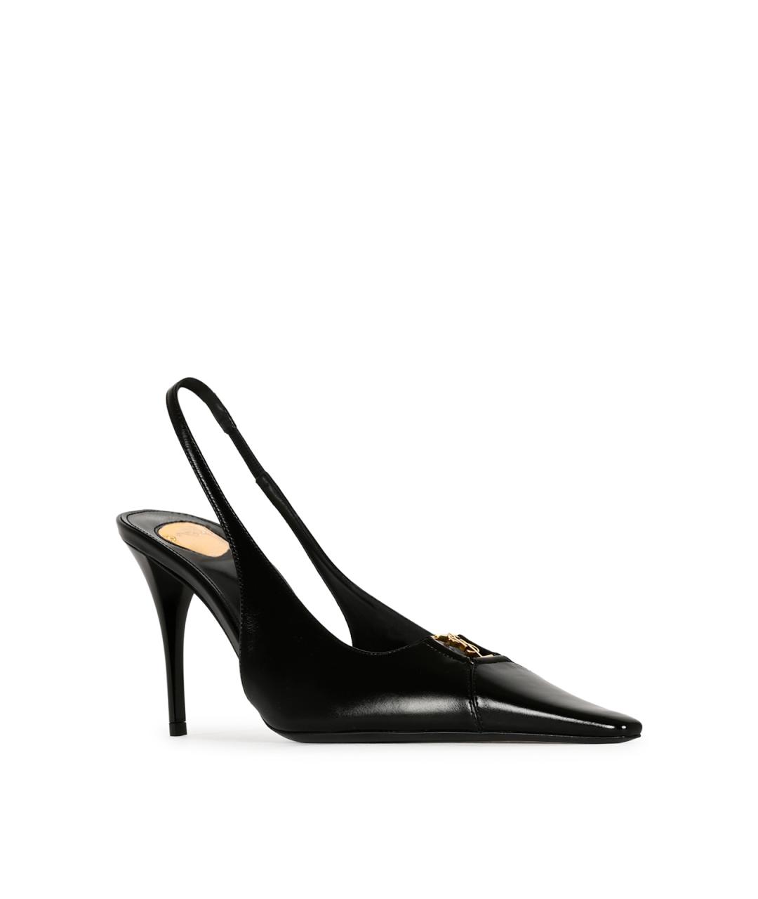 SAINT LAURENT Черные кожаные туфли, фото 3