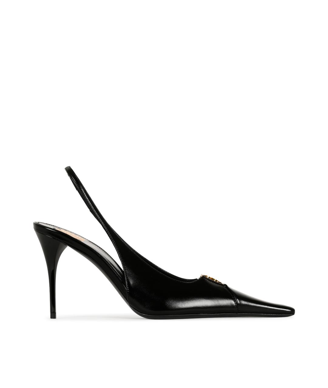 SAINT LAURENT Черные кожаные туфли, фото 2