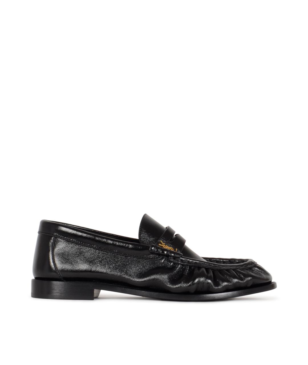 SAINT LAURENT Черные кожаные лоферы, фото 1