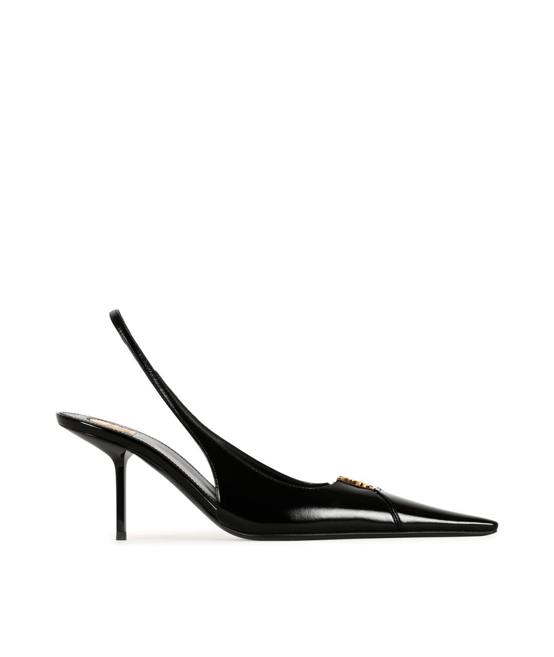 SAINT LAURENT Черные кожаные туфли, фото 2