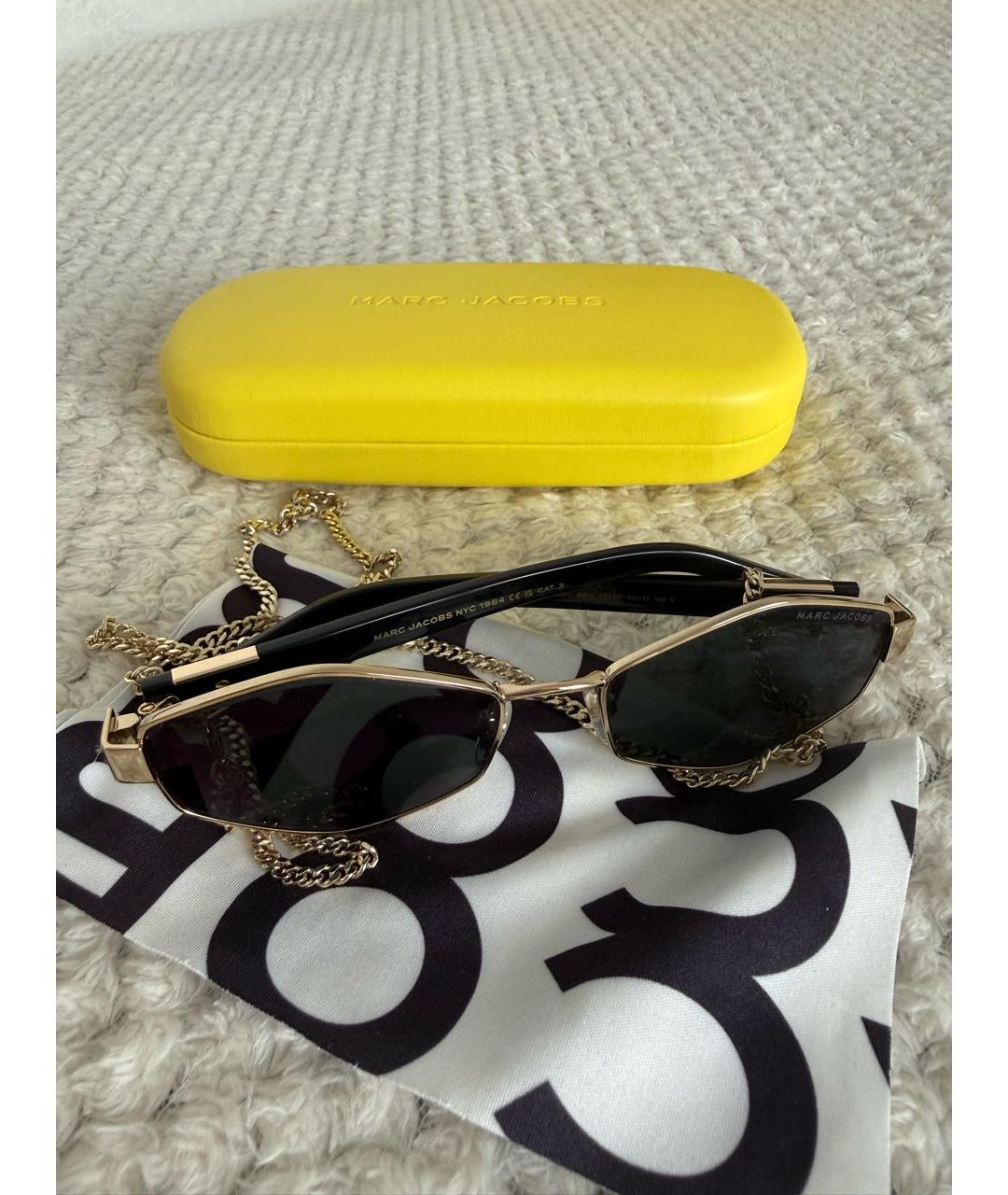 MARC BY MARC JACOBS Золотые металлические солнцезащитные очки, фото 7