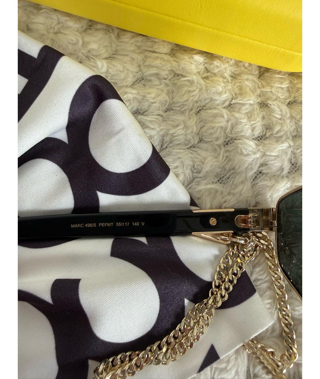 MARC BY MARC JACOBS Золотые металлические солнцезащитные очки, фото 6