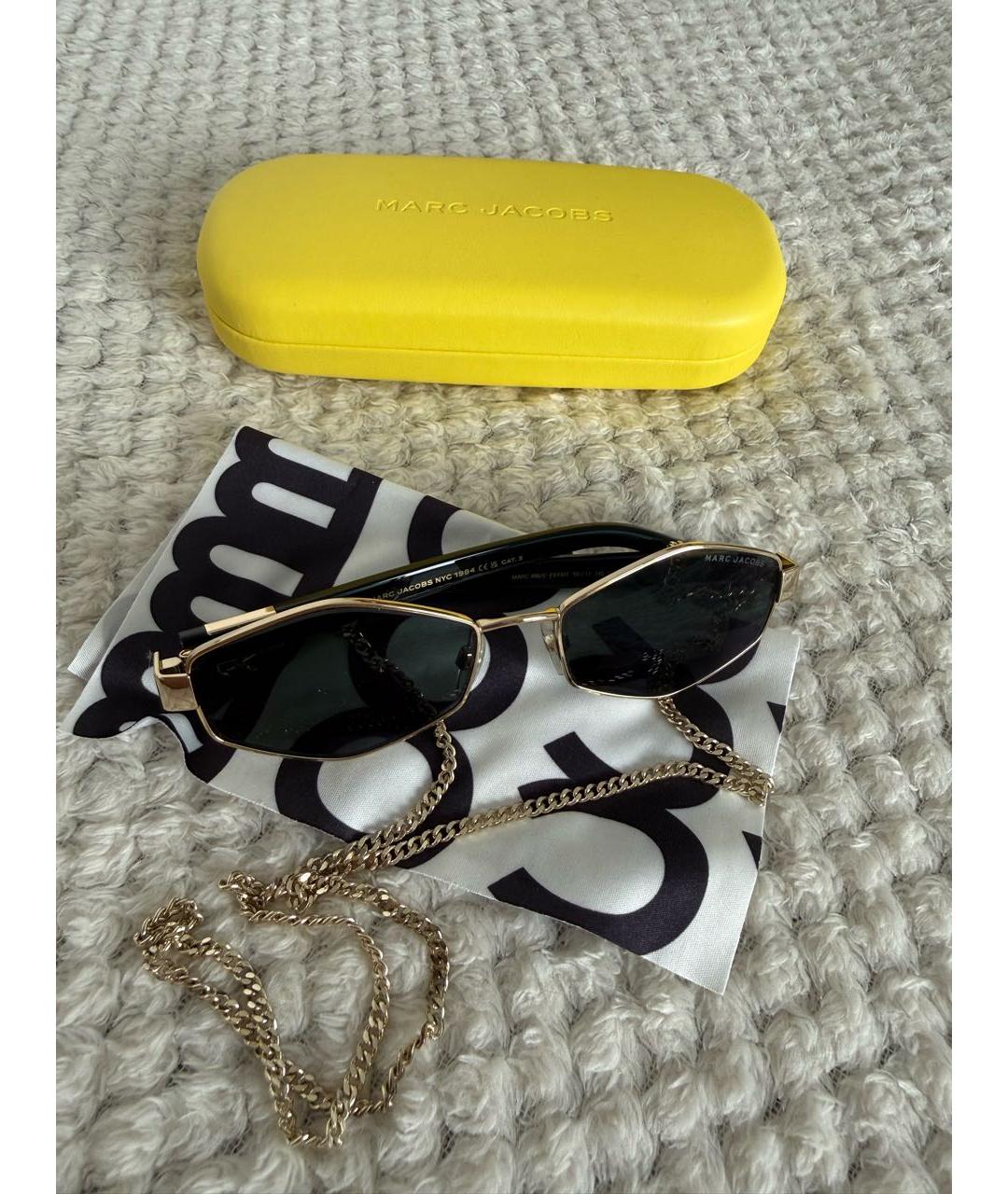 MARC BY MARC JACOBS Золотые металлические солнцезащитные очки, фото 2
