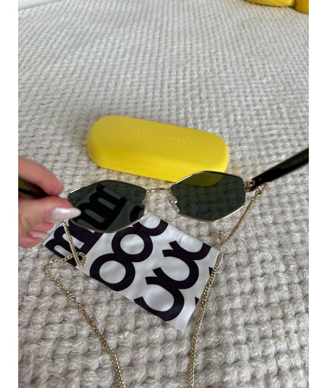 MARC BY MARC JACOBS Золотые металлические солнцезащитные очки, фото 3