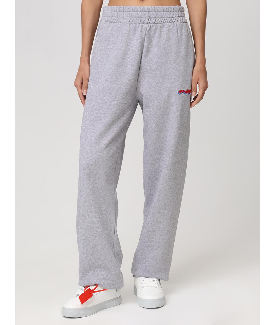 OFF-WHITE Серые хлопковые спортивные брюки и шорты, фото 4
