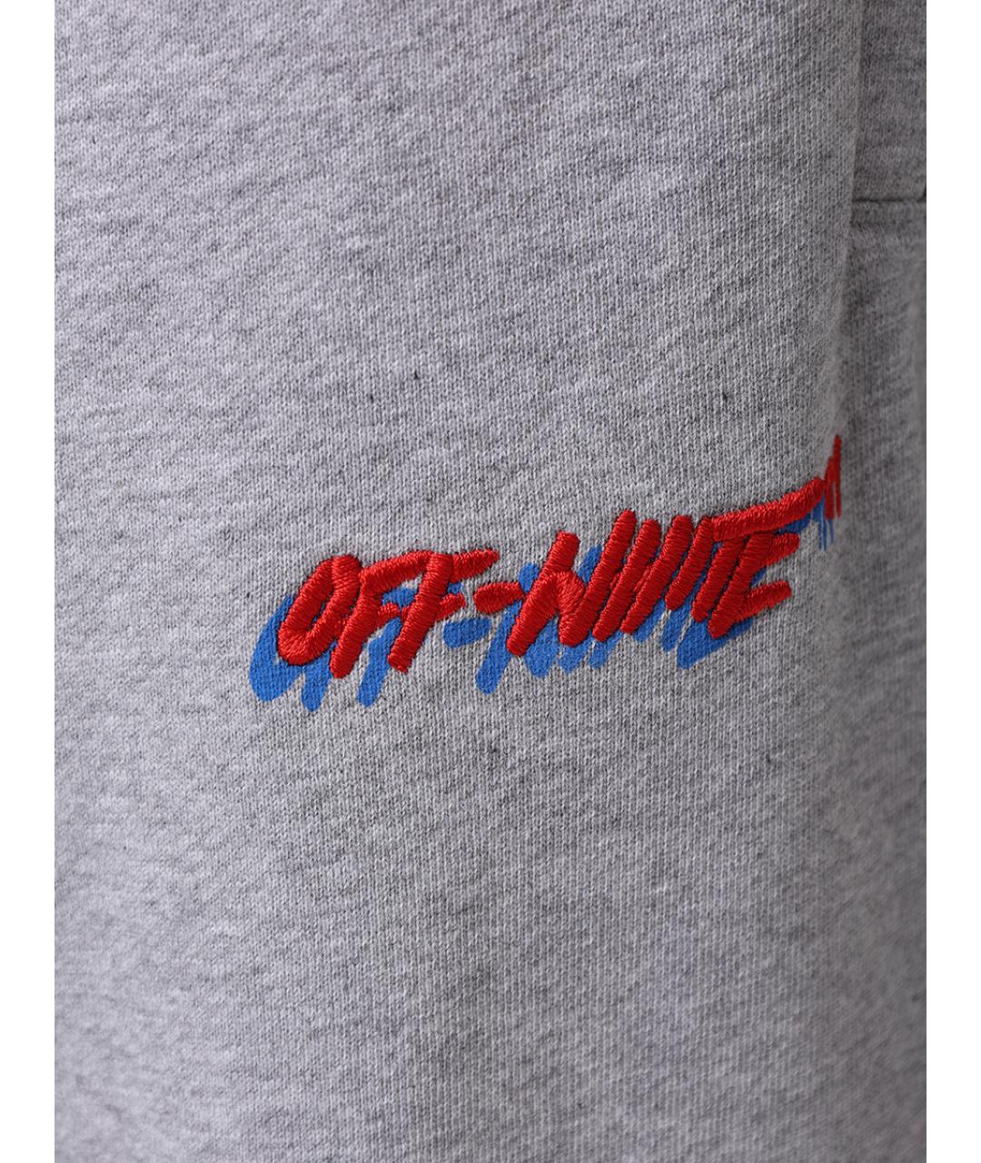 OFF-WHITE Серые хлопковые спортивные брюки и шорты, фото 6