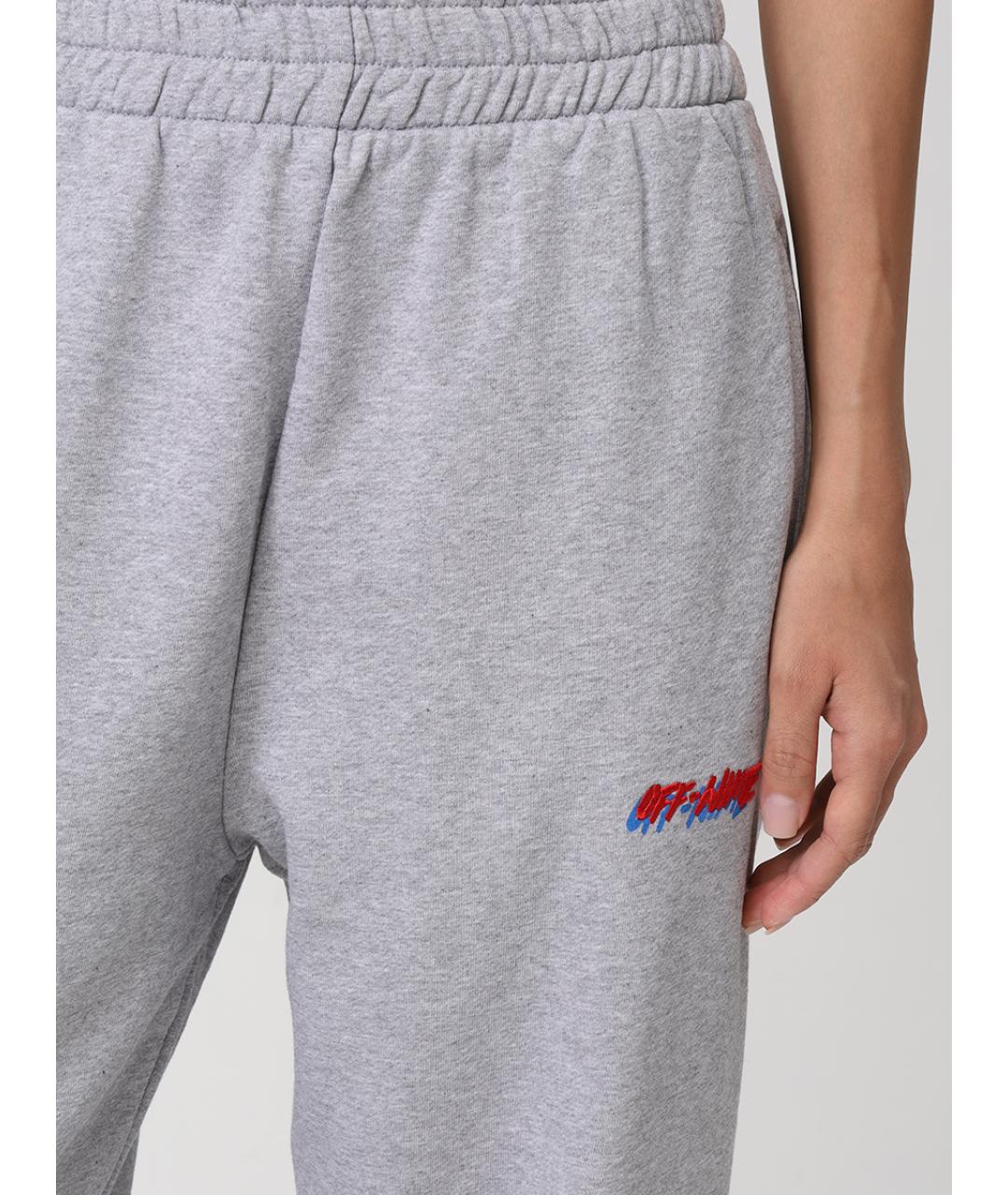 OFF-WHITE Серые хлопковые спортивные брюки и шорты, фото 5