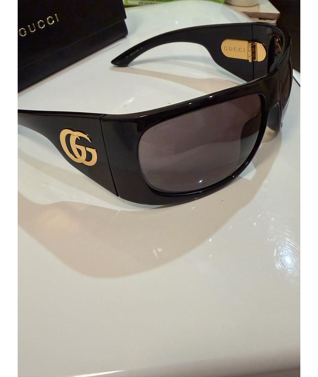 GUCCI Черные пластиковые солнцезащитные очки, фото 2