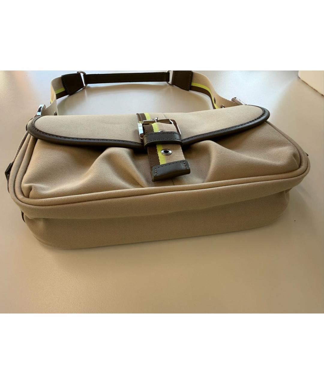 LONGCHAMP Бежевая хлопковая сумка через плечо, фото 6