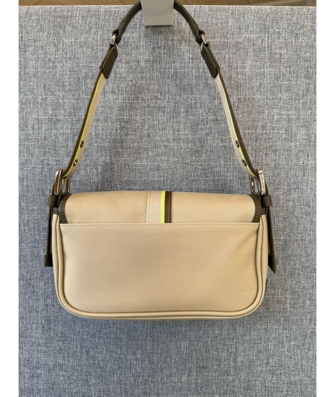 LONGCHAMP Бежевая хлопковая сумка через плечо, фото 3