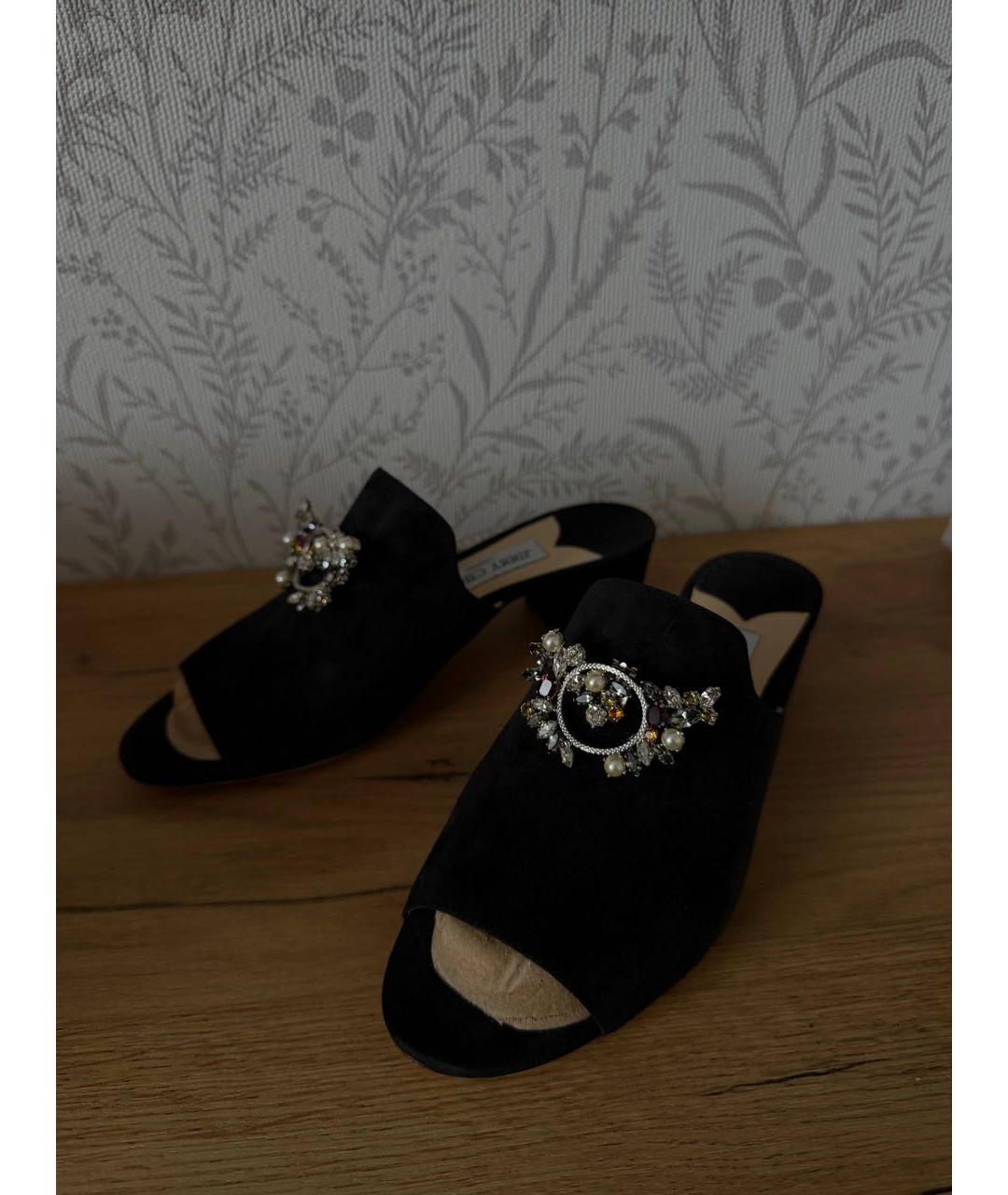 JIMMY CHOO Черные замшевые босоножки, фото 5