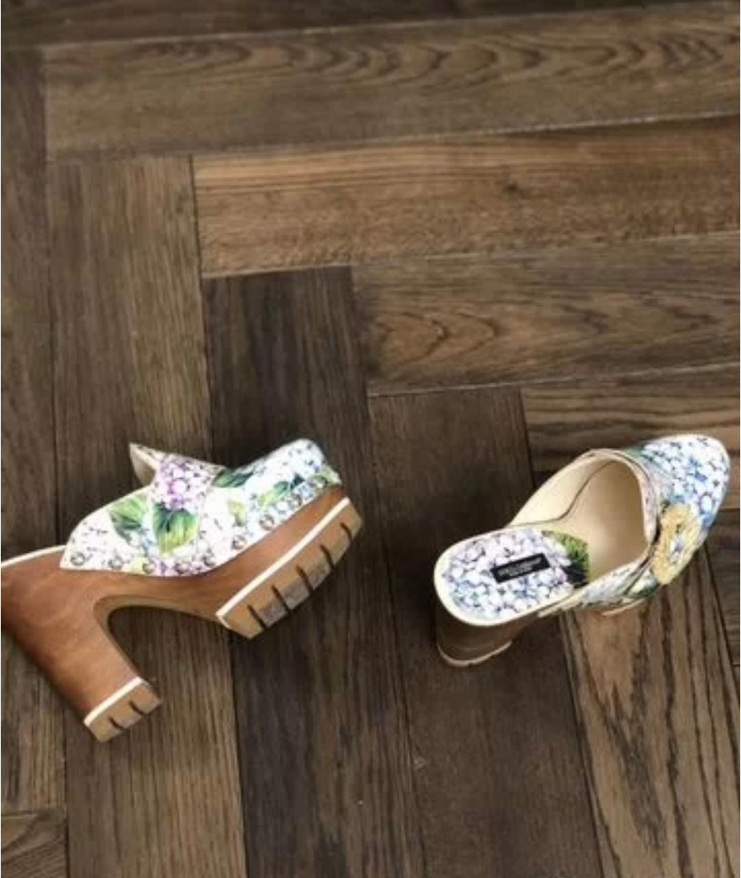DOLCE&GABBANA Белые сабо, фото 3