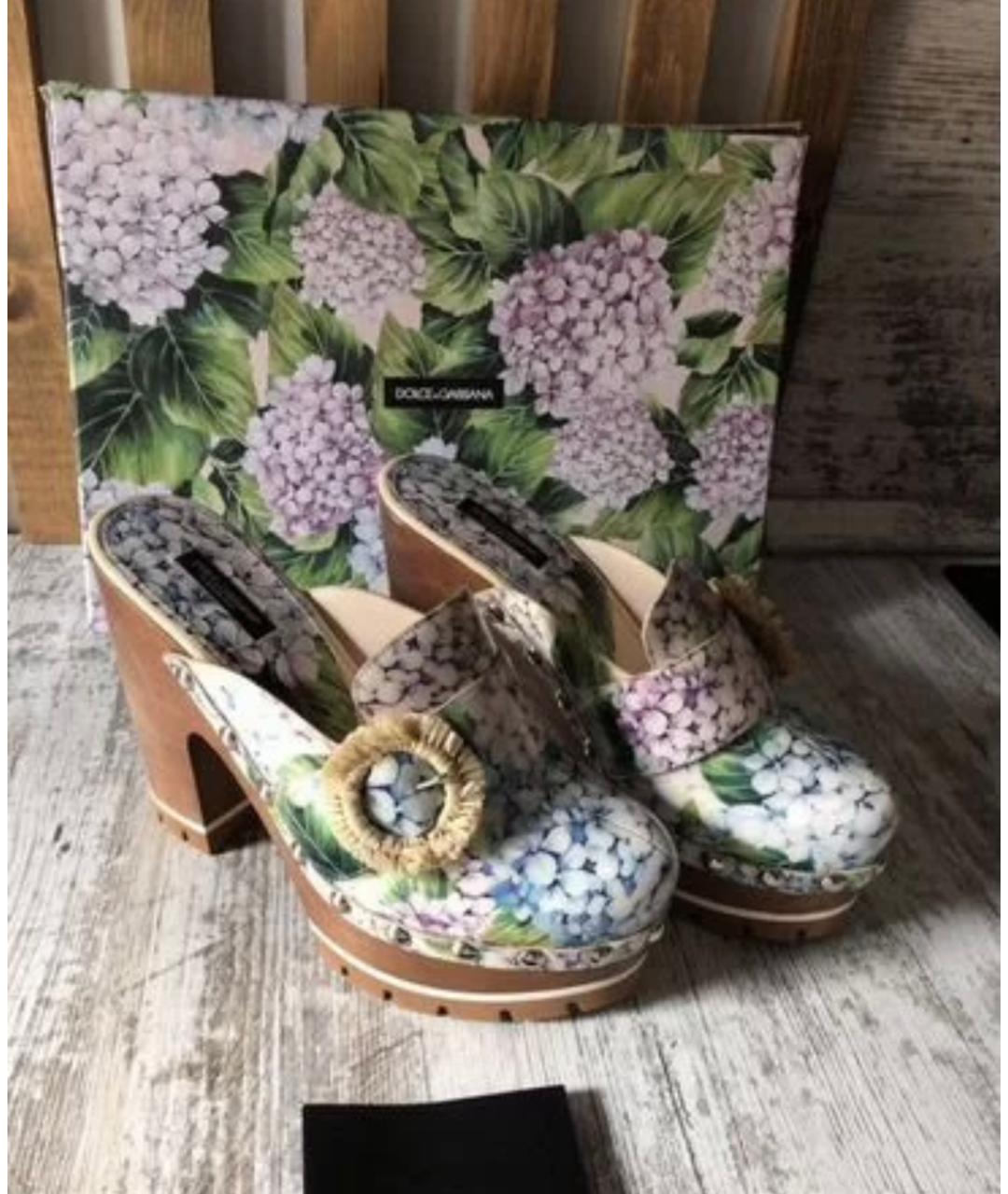 DOLCE&GABBANA Белые сабо, фото 2