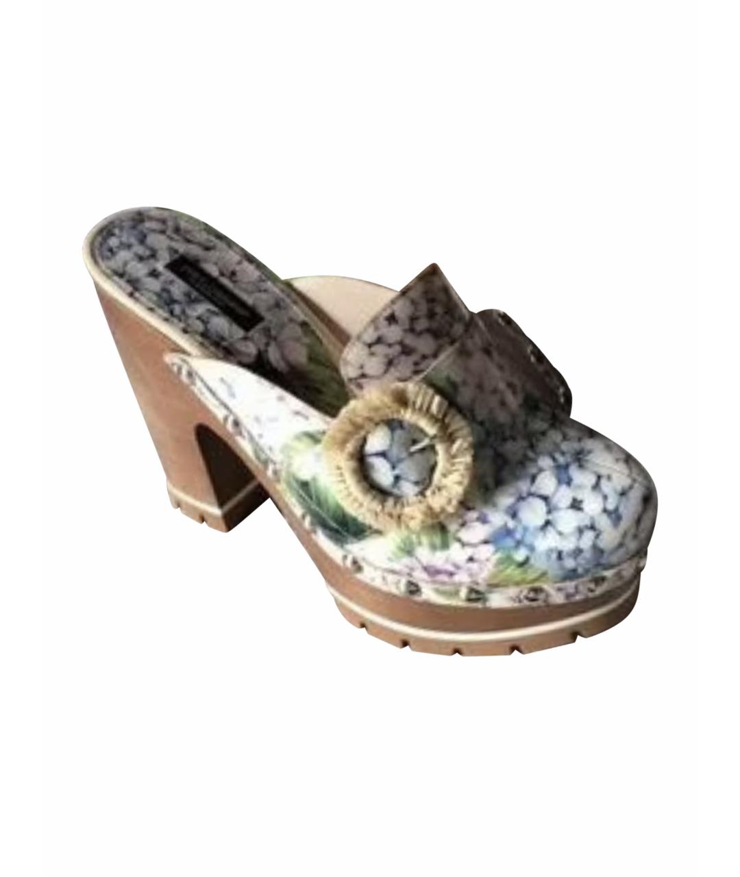 DOLCE&GABBANA Белые сабо, фото 1