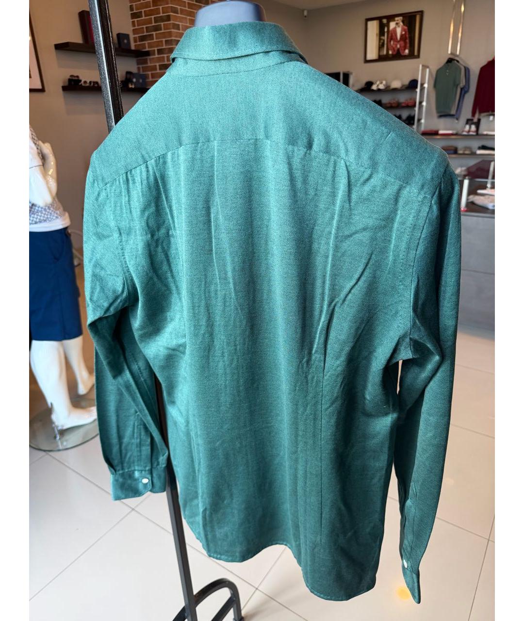 KITON Зеленая хлопковая кэжуал рубашка, фото 2