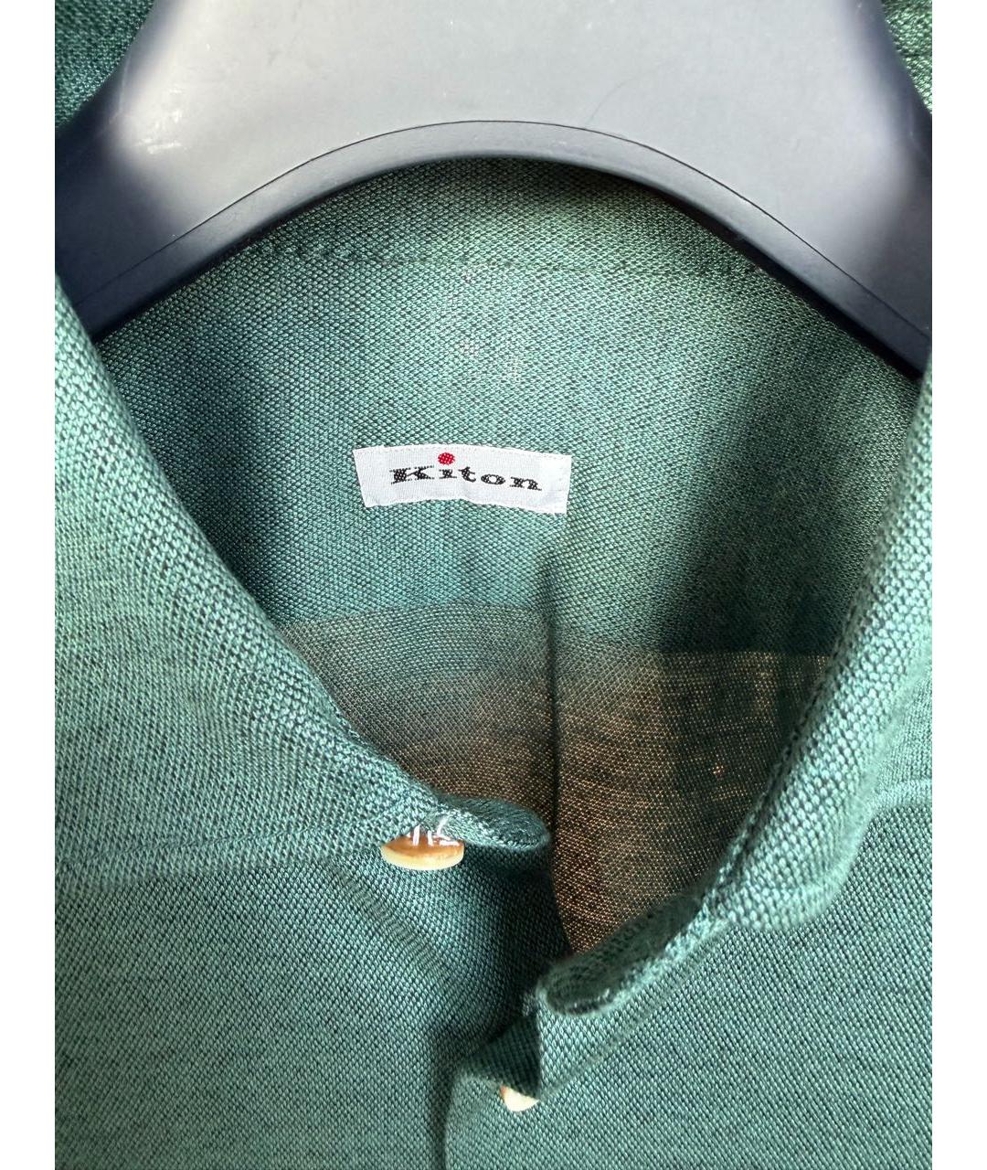 KITON Зеленая хлопковая кэжуал рубашка, фото 3