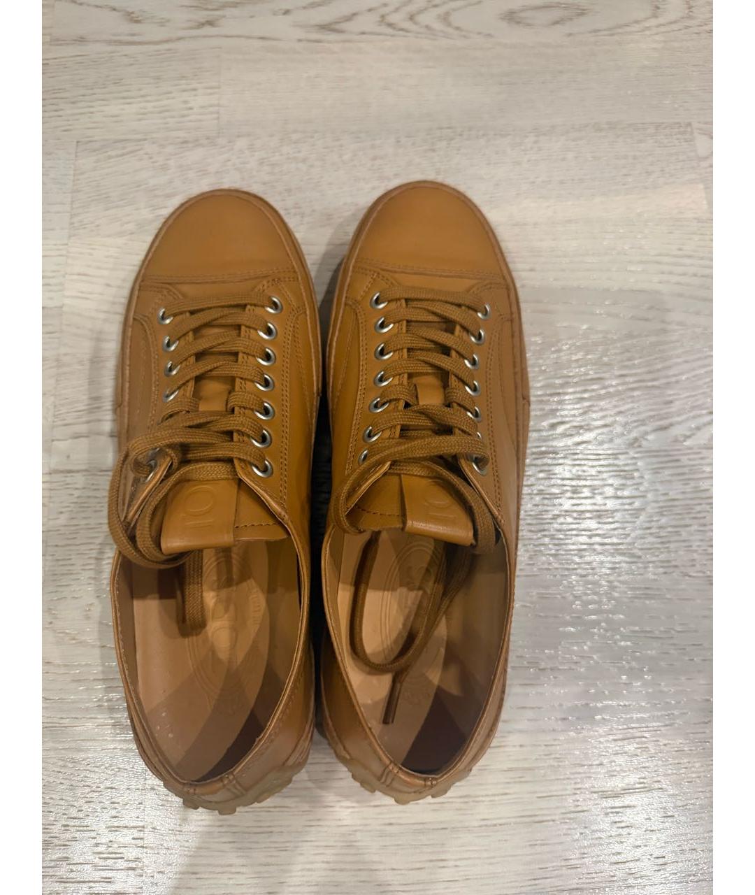 TOD'S Коричневые кожаные кеды, фото 2