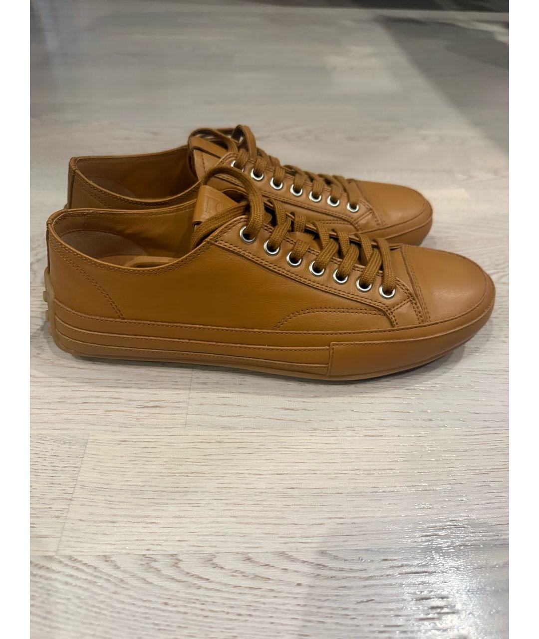 TOD'S Коричневые кожаные кеды, фото 5