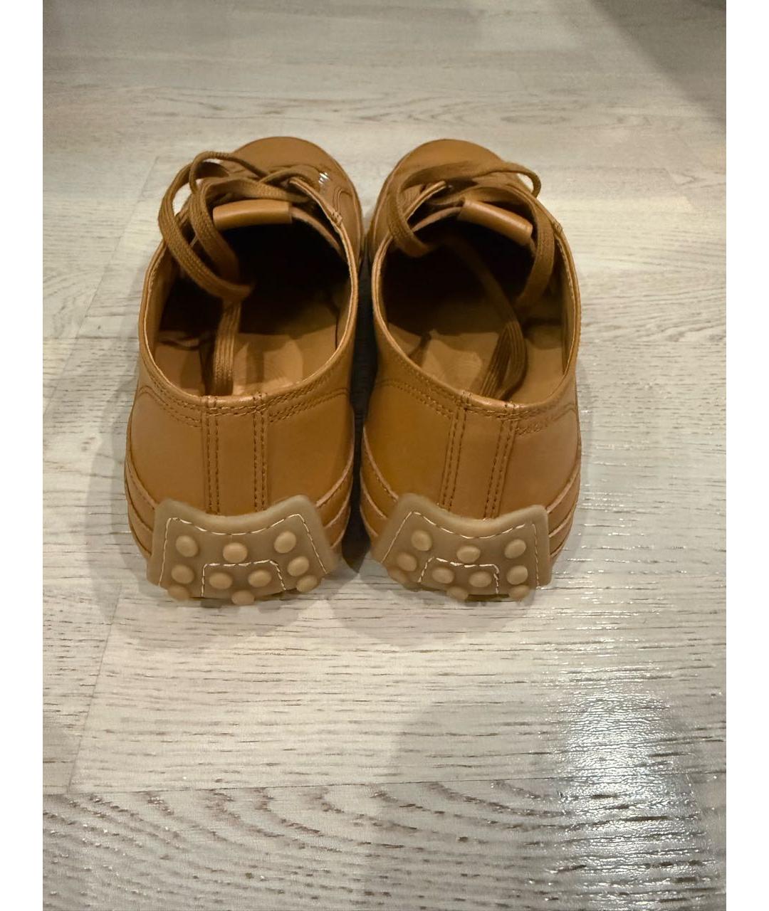 TOD'S Коричневые кожаные кеды, фото 3