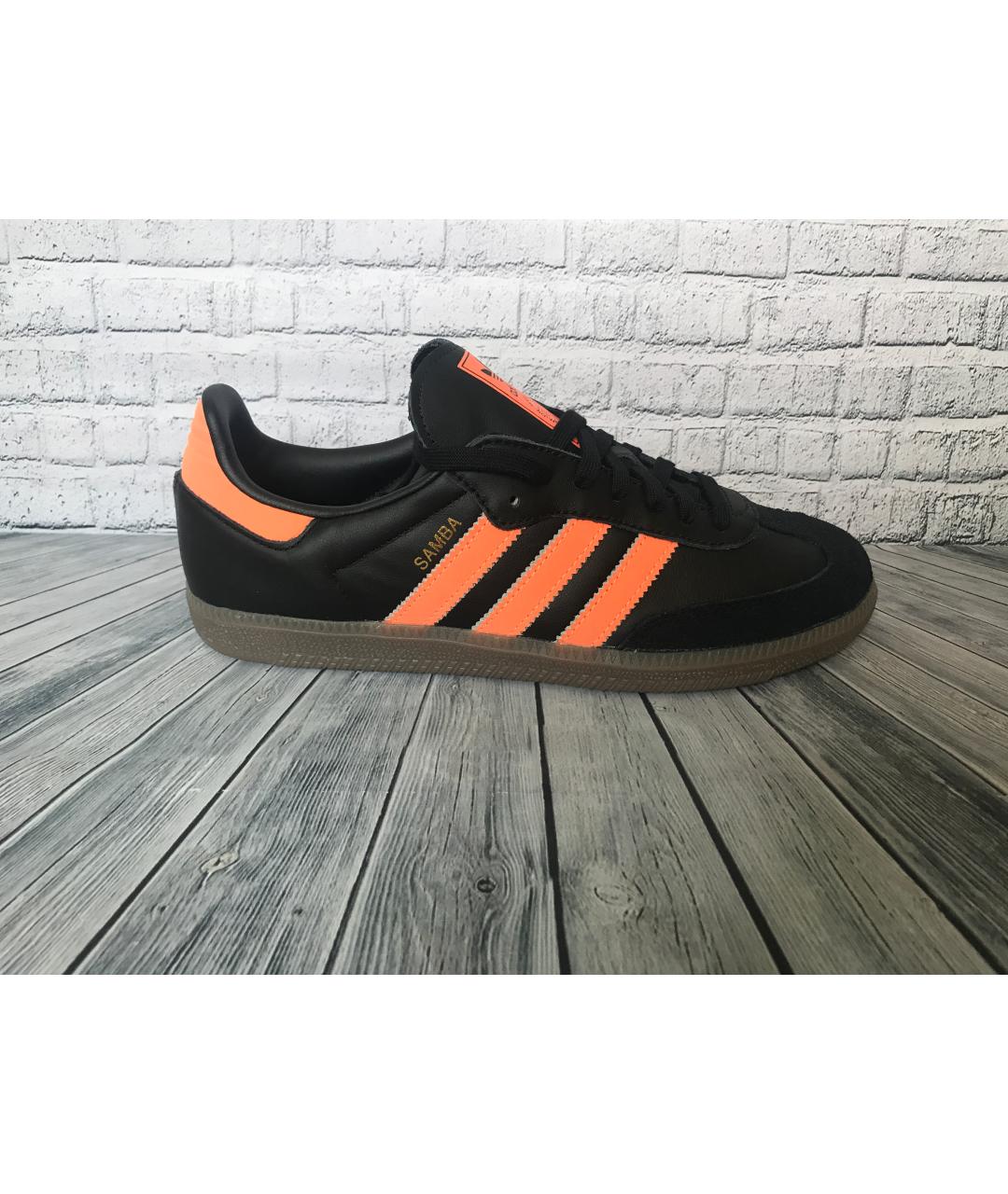 ADIDAS Черные кожаные низкие кроссовки / кеды, фото 2