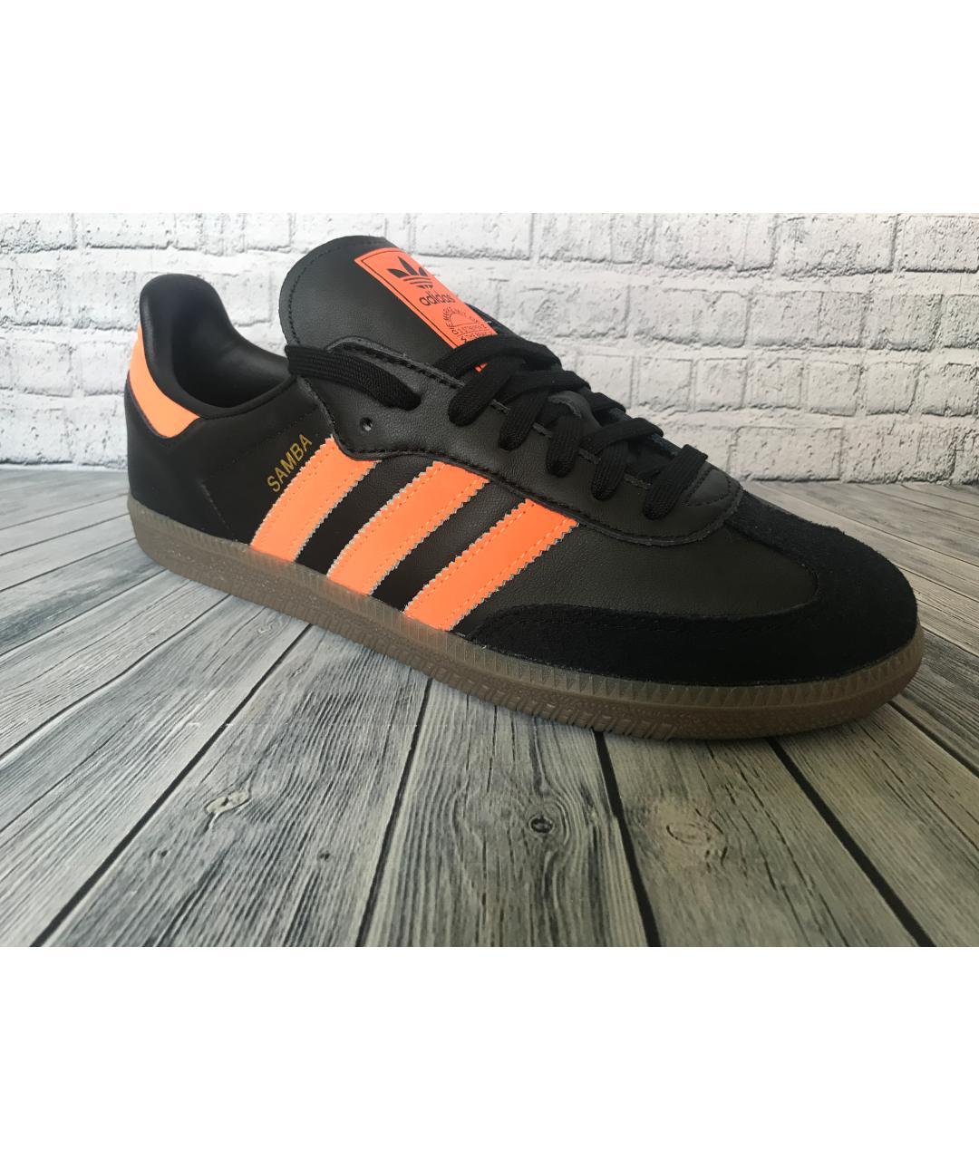 ADIDAS Черные кожаные низкие кроссовки / кеды, фото 3