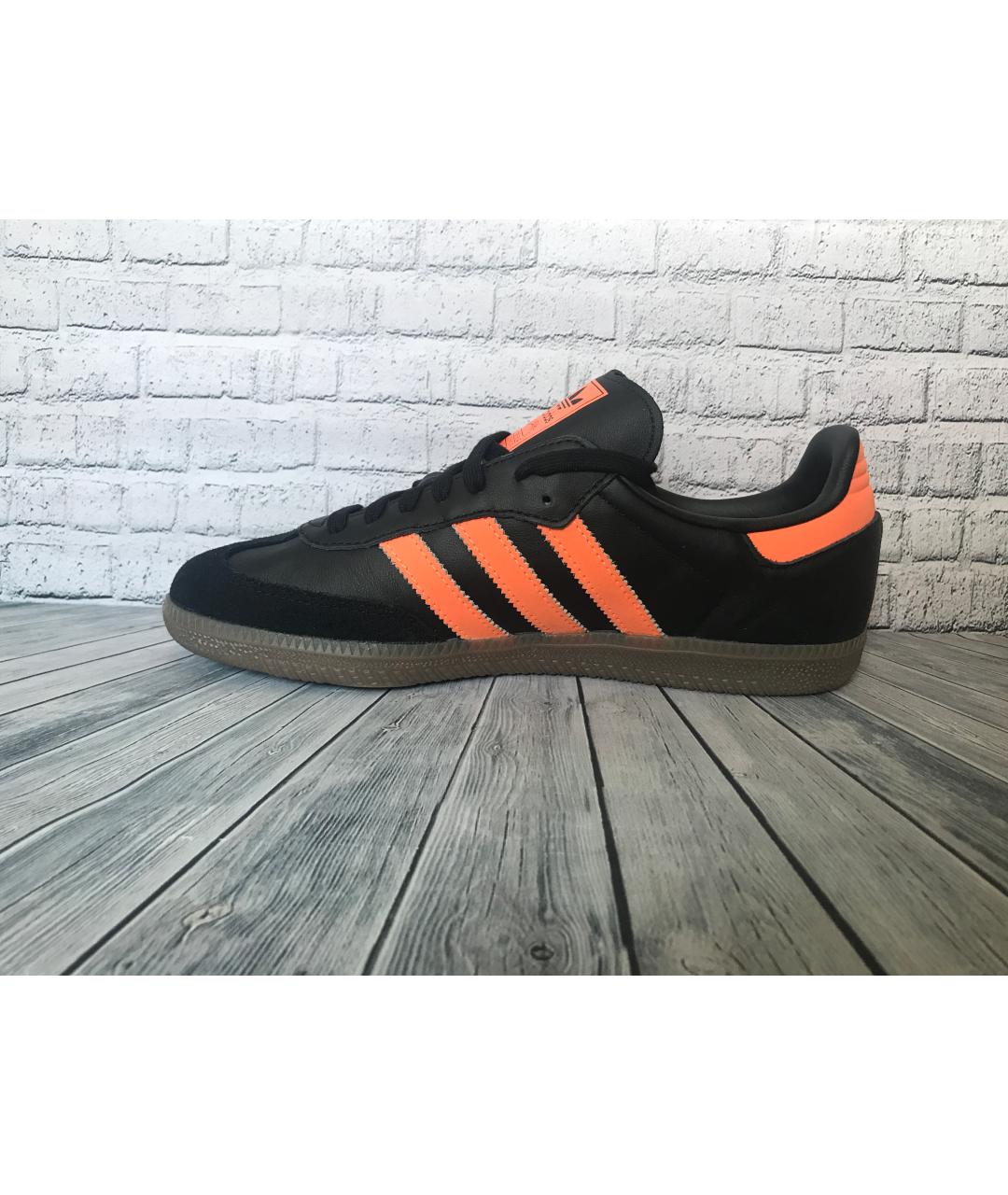 ADIDAS Черные кожаные низкие кроссовки / кеды, фото 5