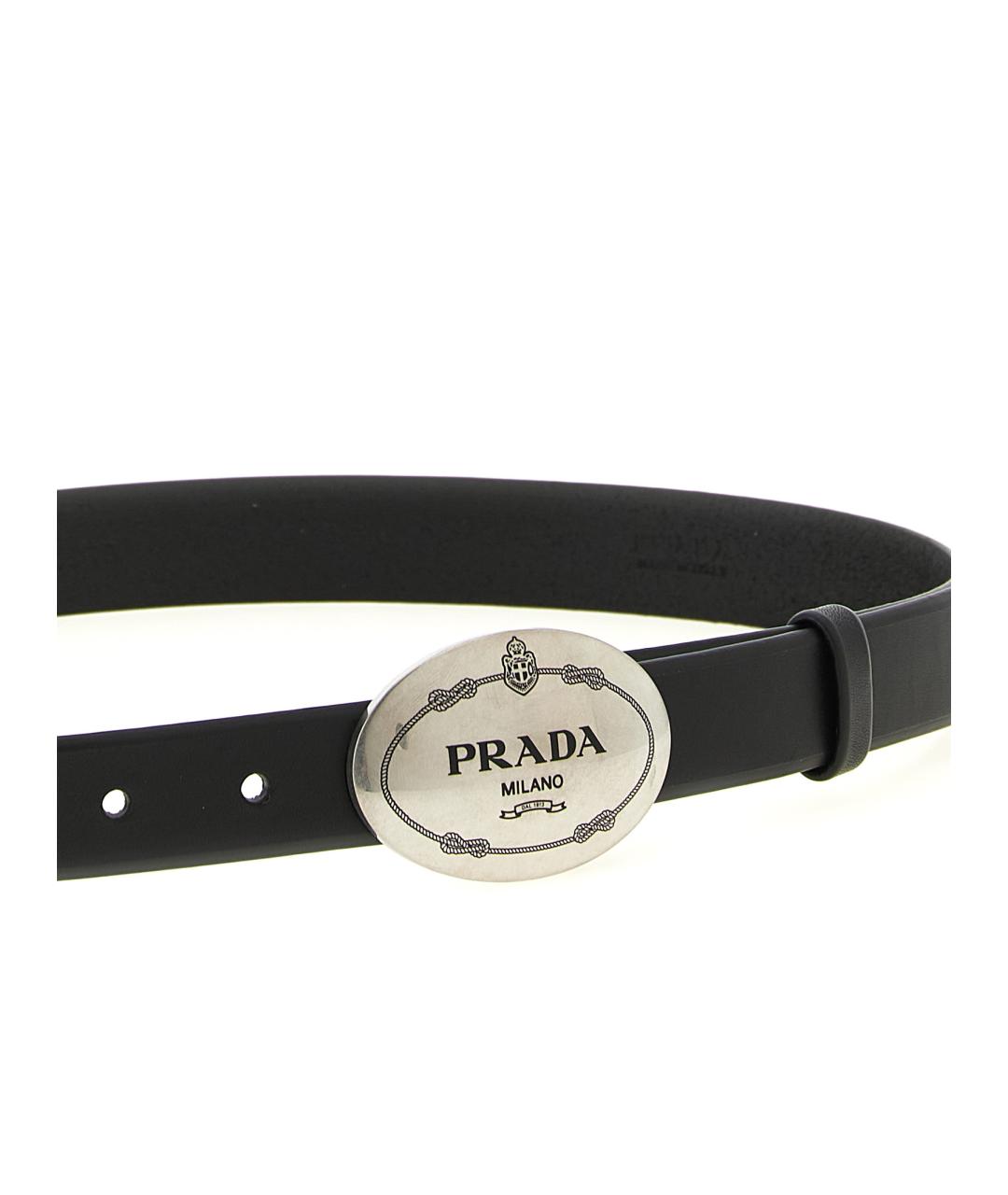 PRADA Черный кожаный ремень, фото 3