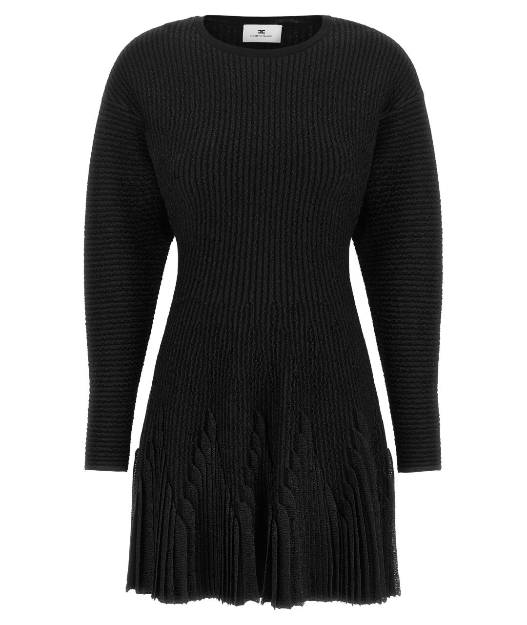 ELISABETTA FRANCHI Черное вискозное повседневное платье, фото 1