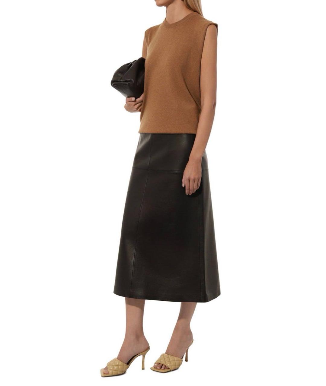 BOTTEGA VENETA Горчичные кожаные мюли, фото 5
