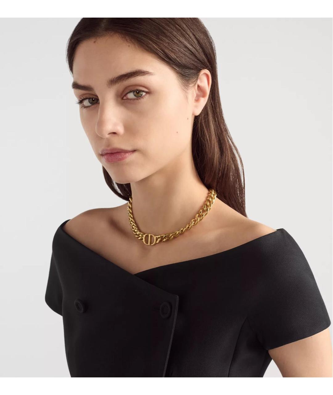 CHRISTIAN DIOR Золотое металлическое колье, фото 2
