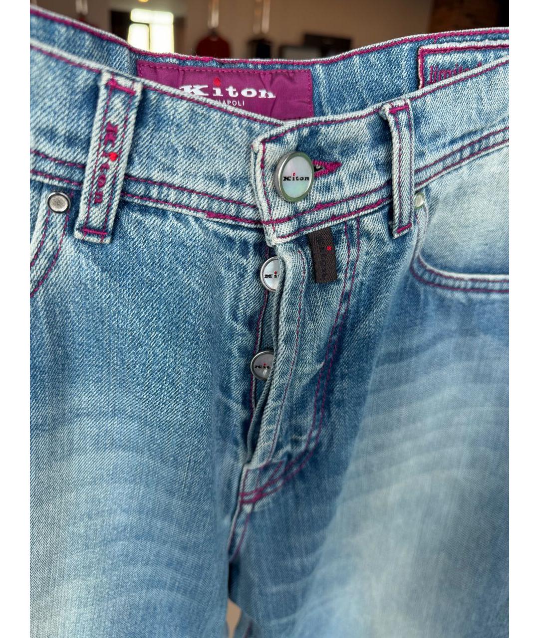 KITON Синие хлопковые джинсы скинни, фото 6