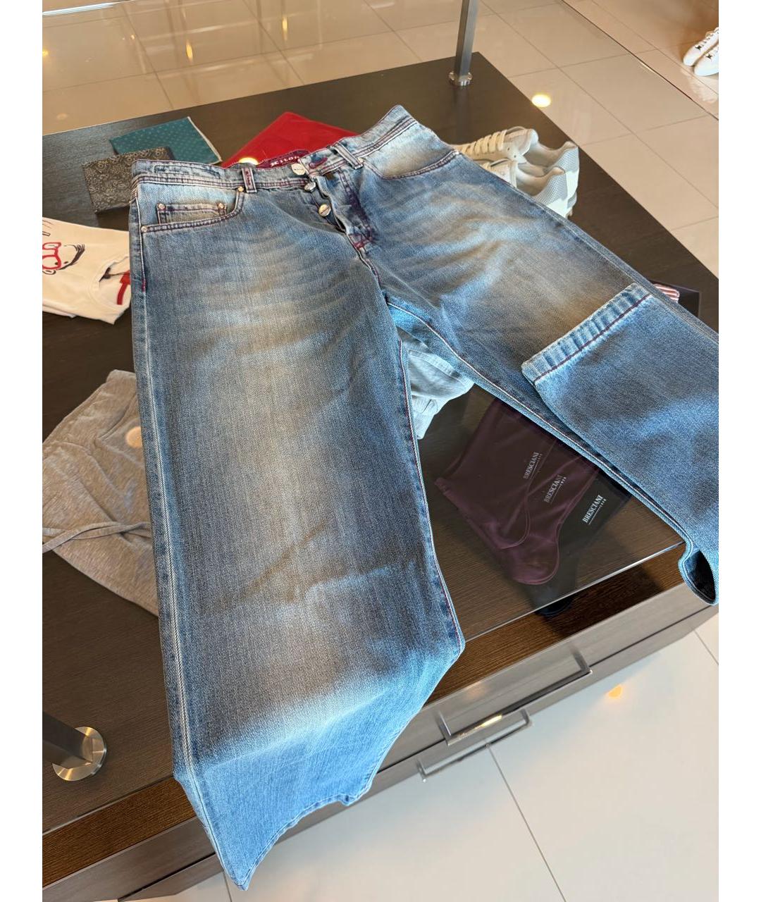 KITON Синие хлопковые джинсы скинни, фото 7