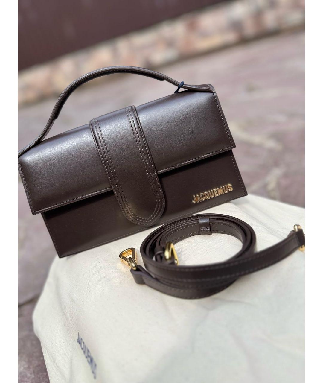 JACQUEMUS Коричневая кожаная сумка через плечо, фото 2