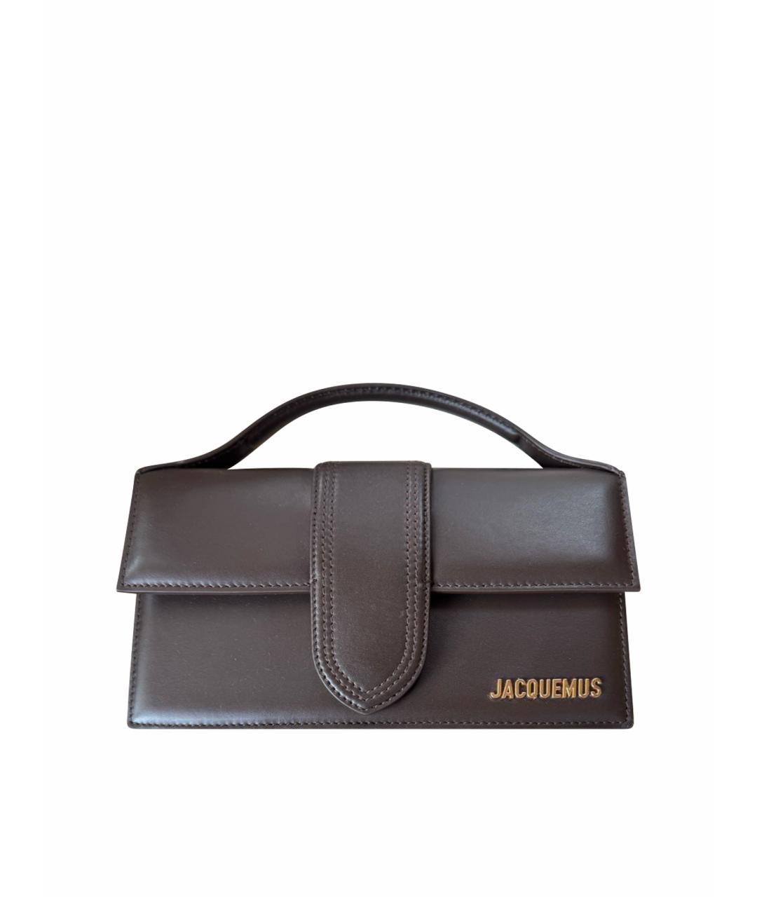 JACQUEMUS Коричневая кожаная сумка через плечо, фото 1