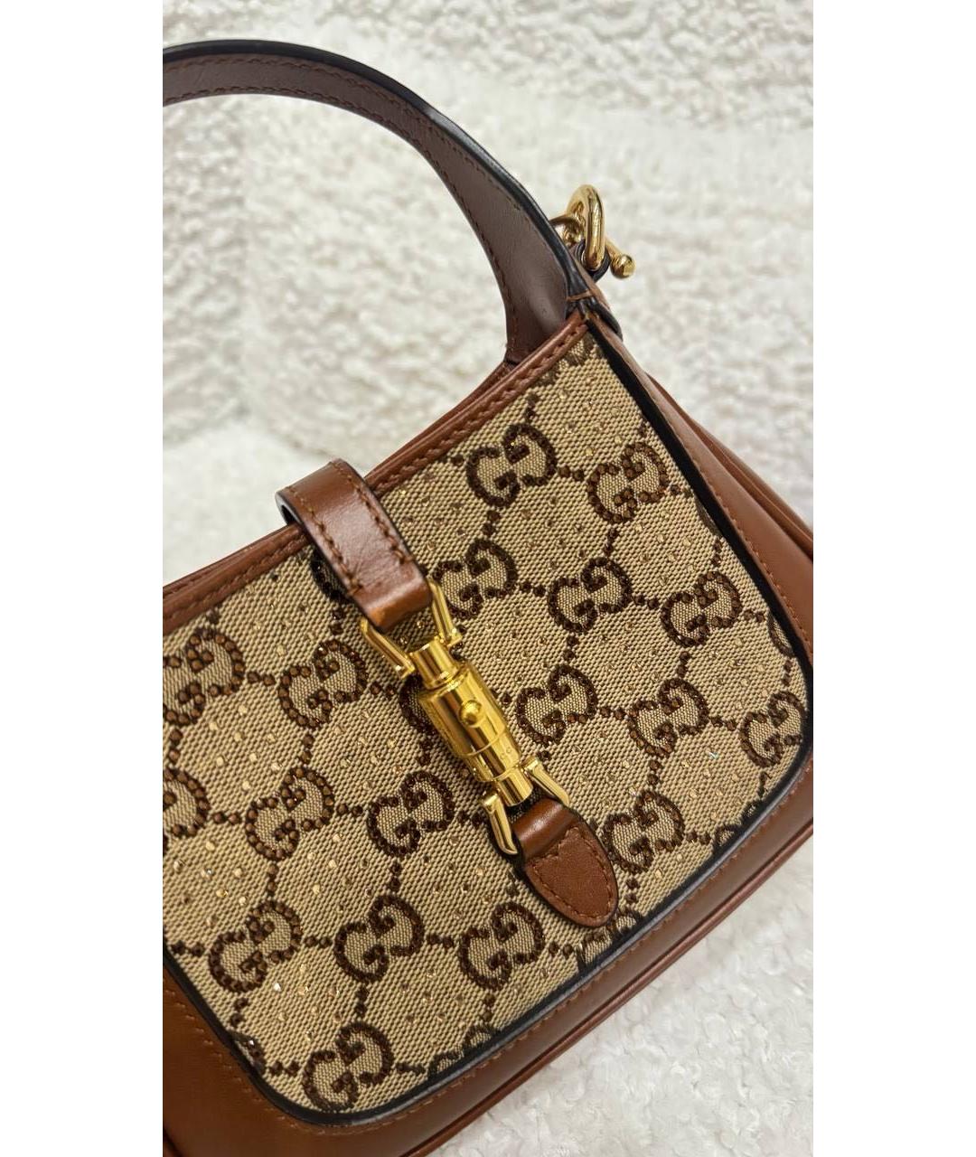 GUCCI Коричневая канва сумка через плечо, фото 4