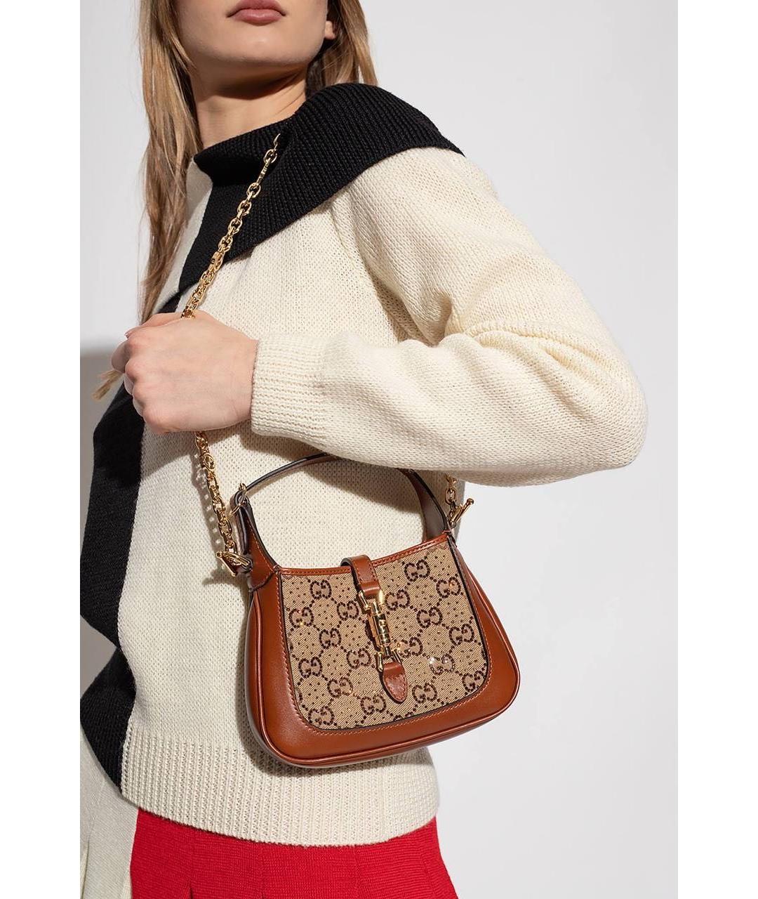 GUCCI Коричневая канва сумка через плечо, фото 3