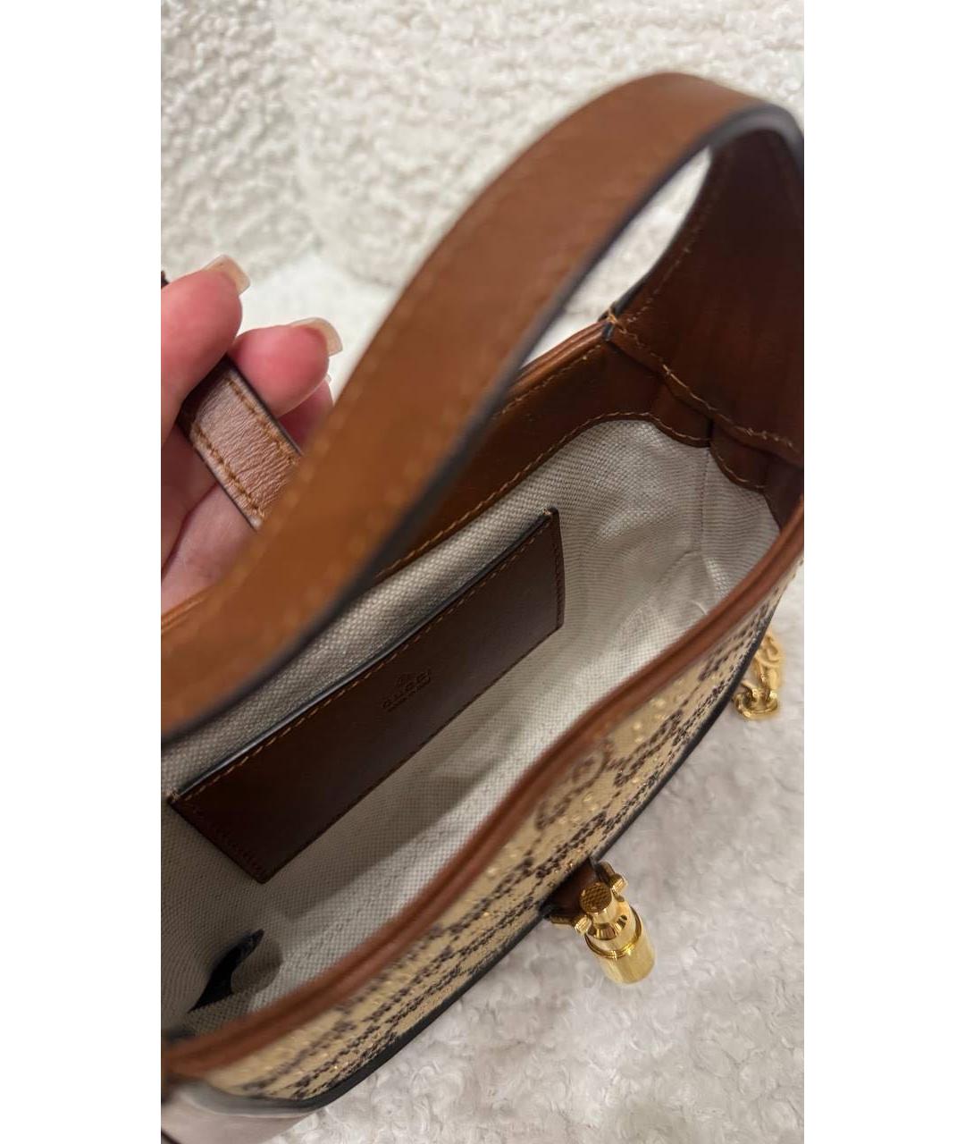 GUCCI Коричневая канва сумка через плечо, фото 6