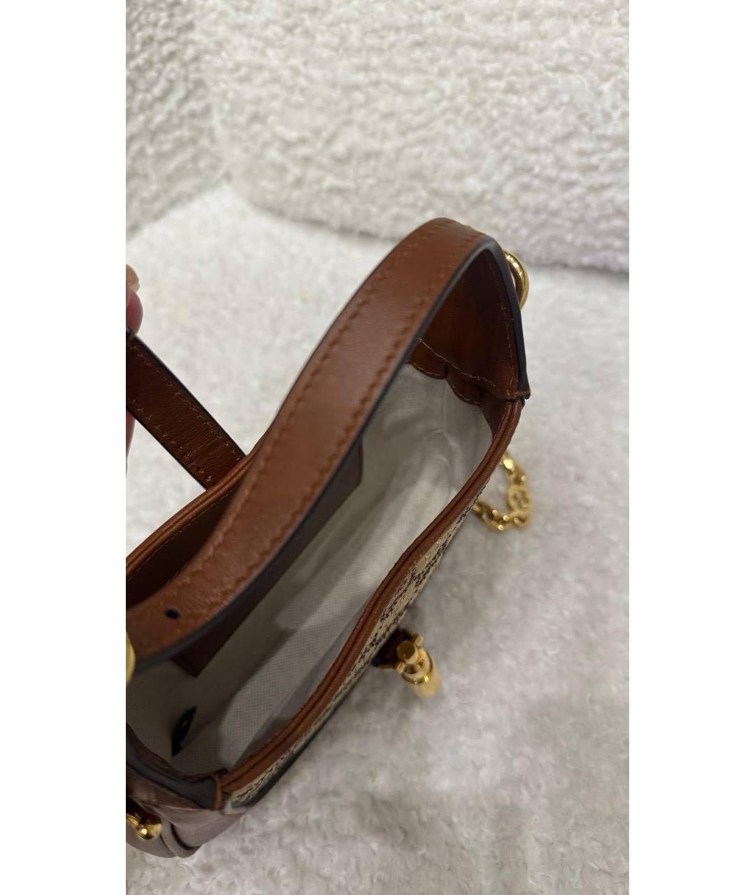 GUCCI Коричневая канва сумка через плечо, фото 7