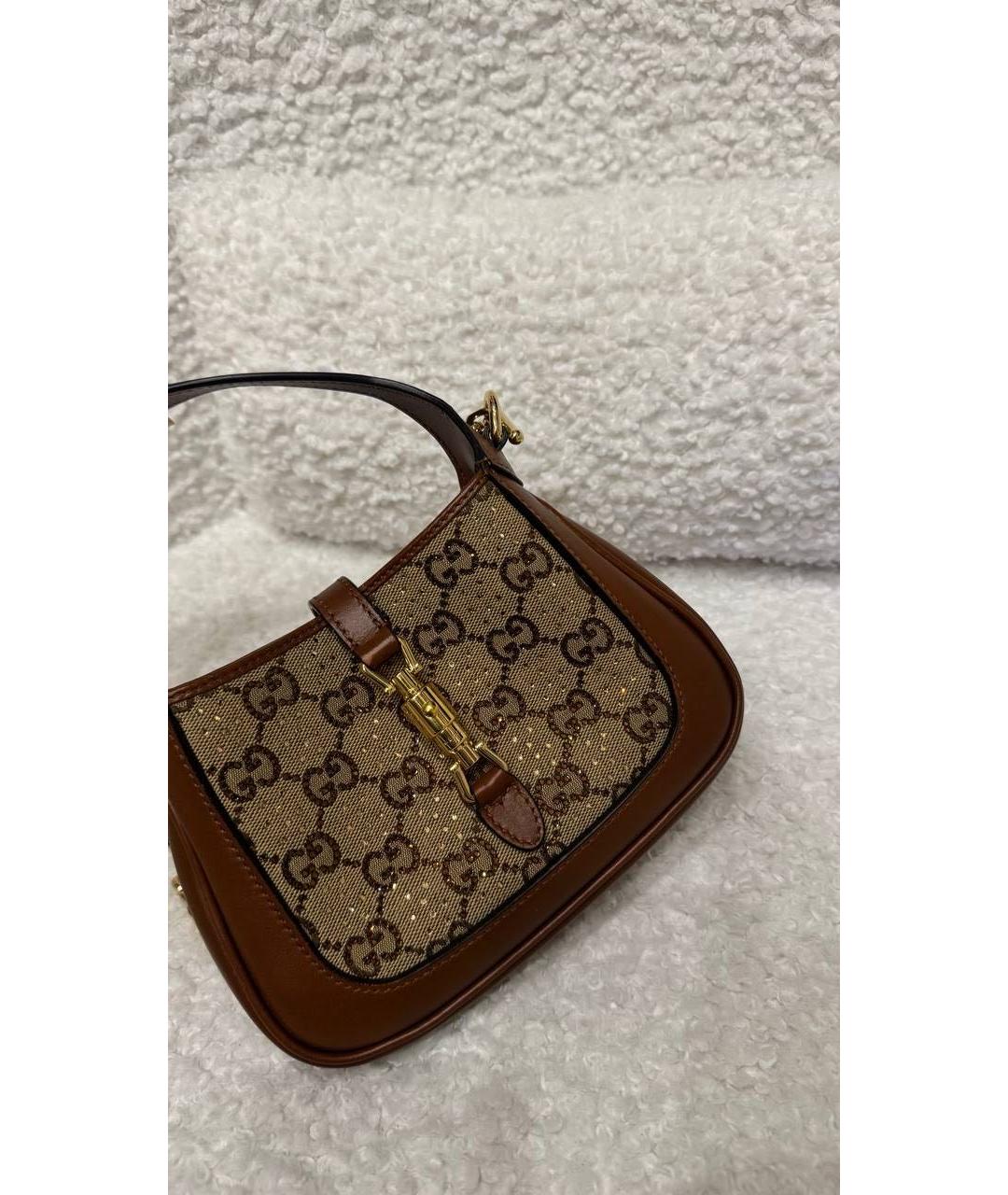 GUCCI Коричневая канва сумка через плечо, фото 5